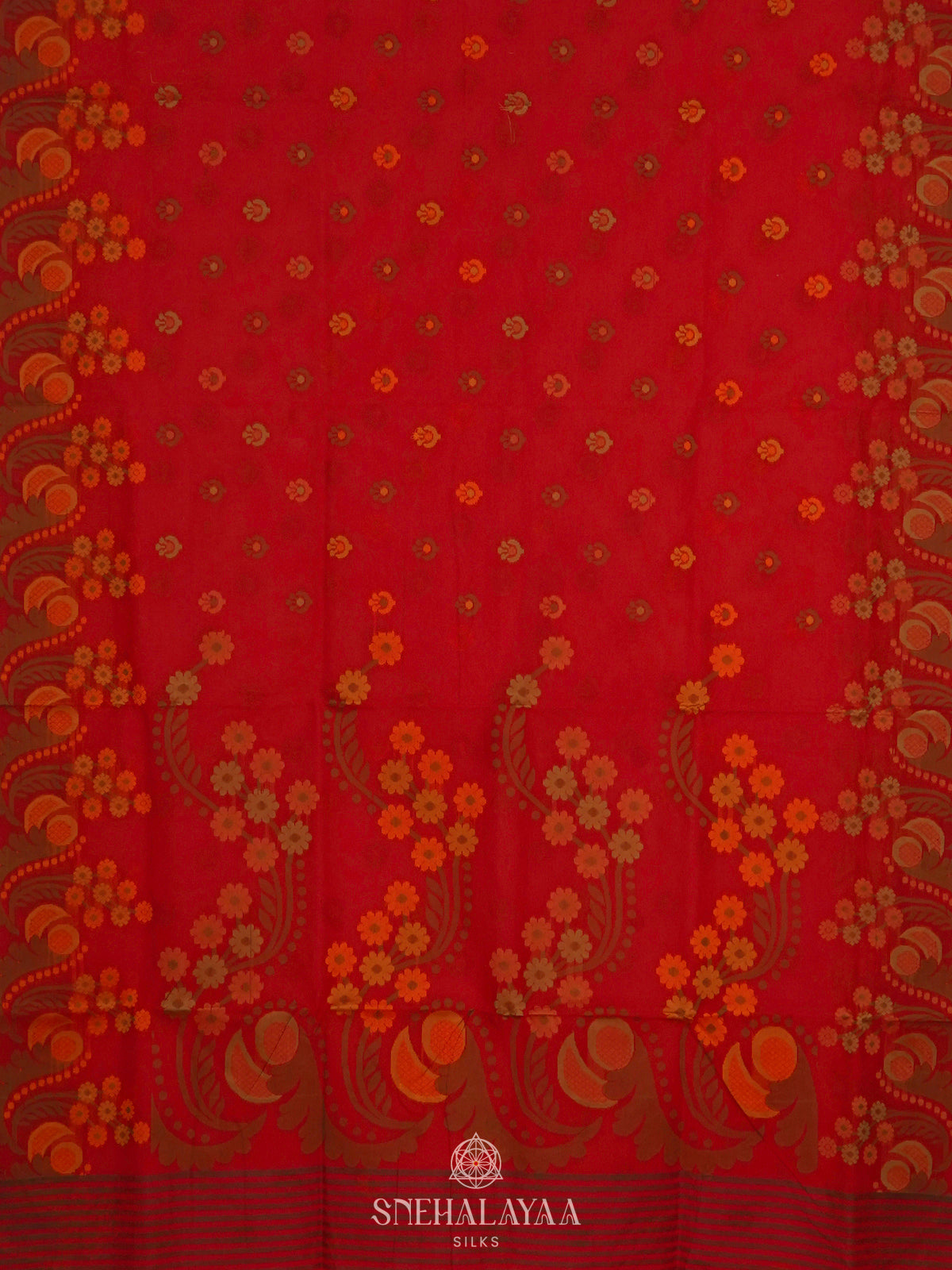 Red Bengal Cotton Saree