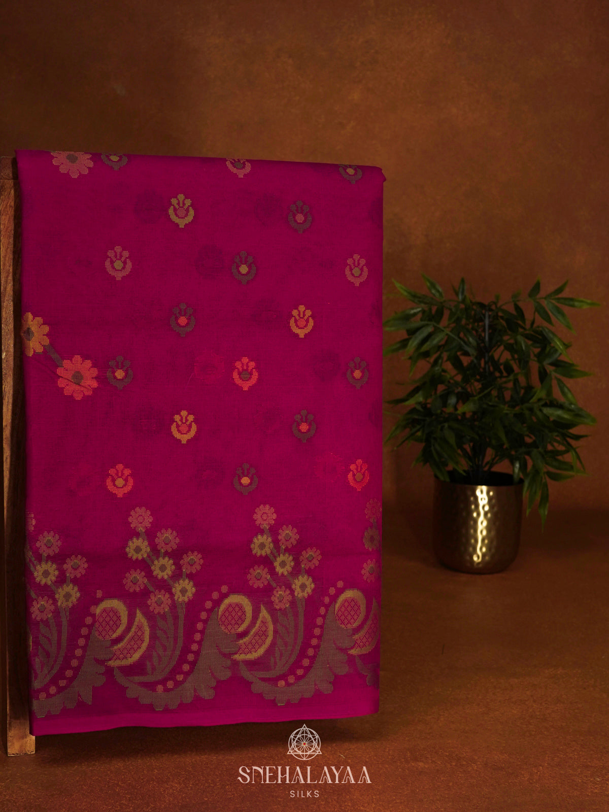 Magenta Pink Bengal Cotton Saree