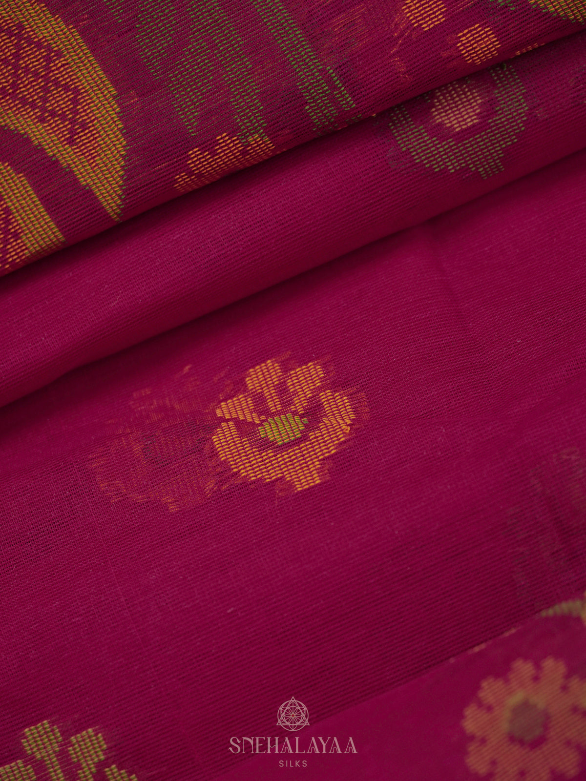 Magenta Pink Bengal Cotton Saree