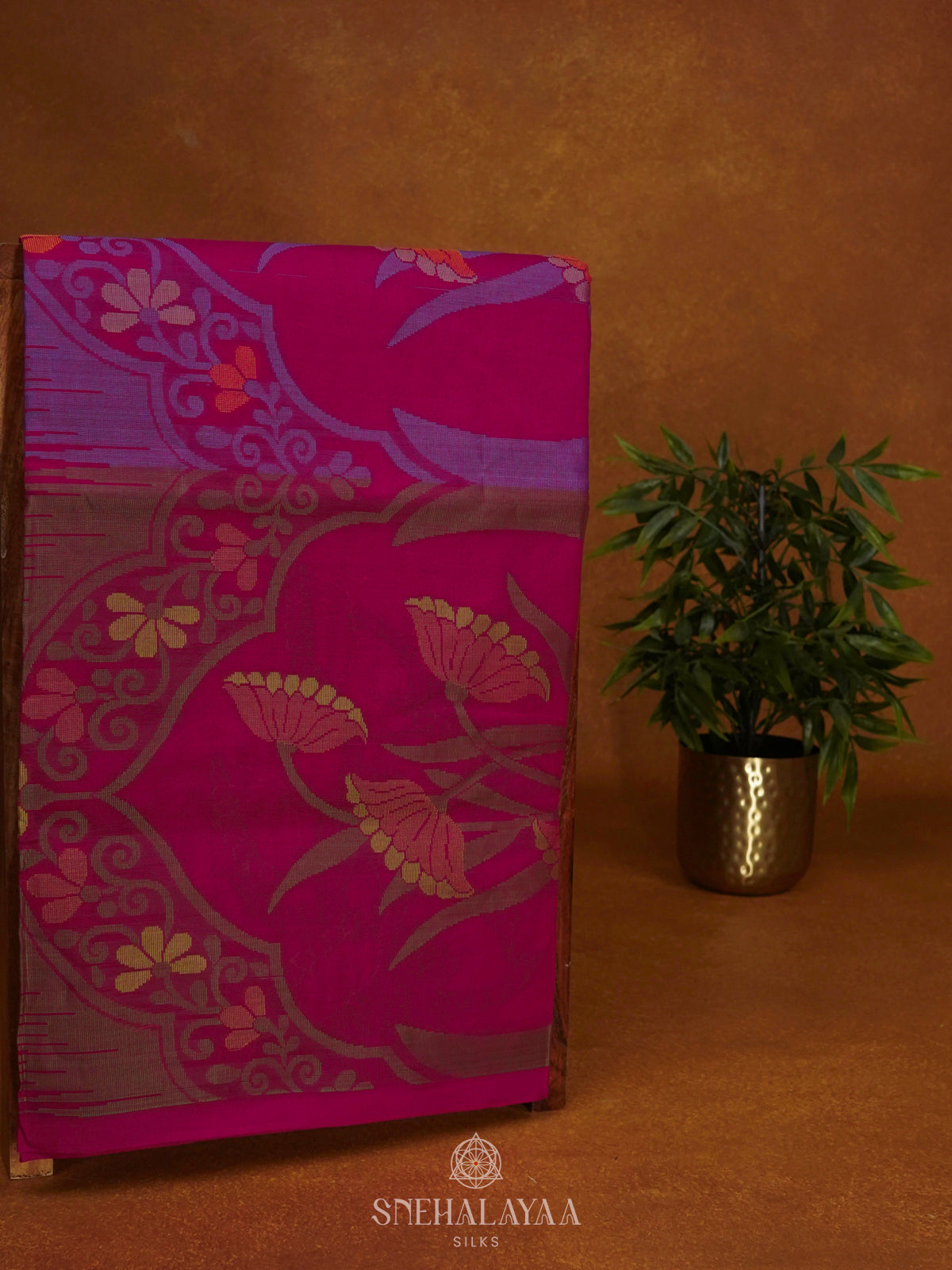 Magenta Pink Bengal Cotton Saree