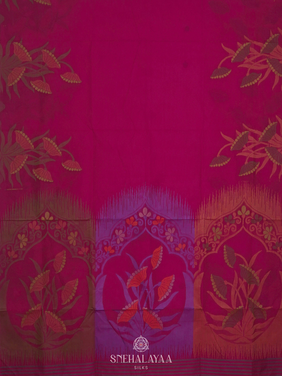Magenta Pink Bengal Cotton Saree