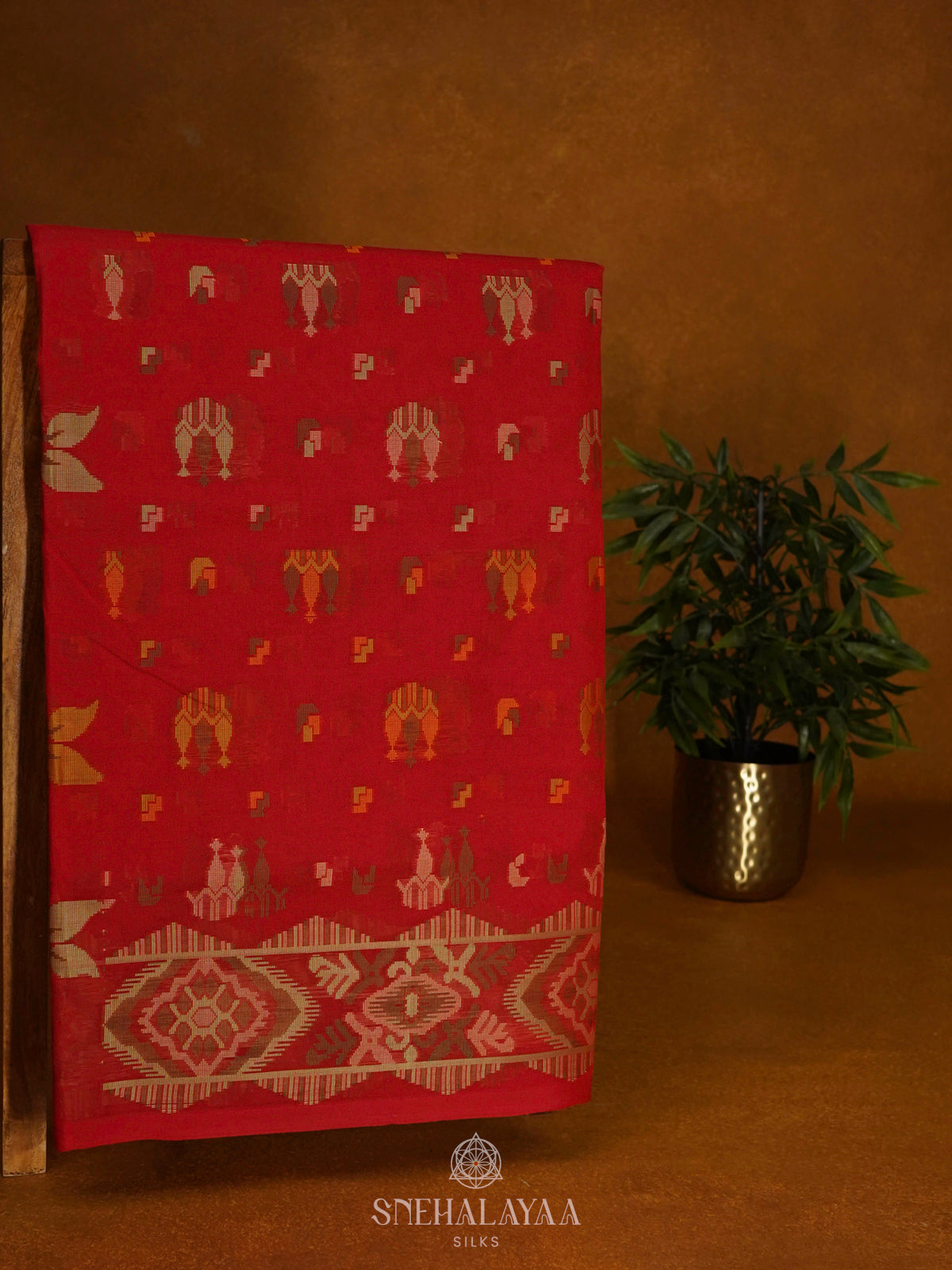 Red Bengal Cotton Saree