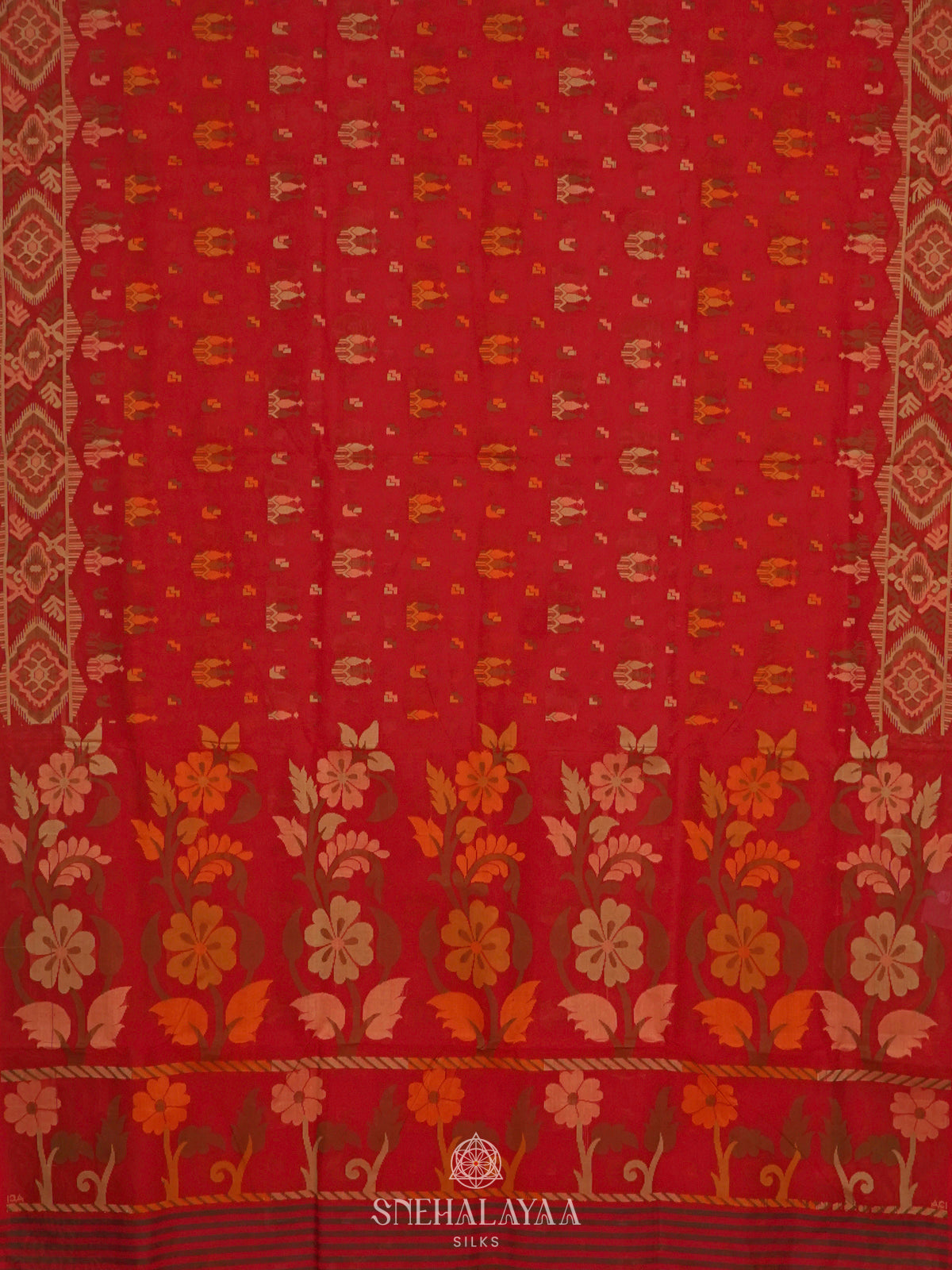 Red Bengal Cotton Saree