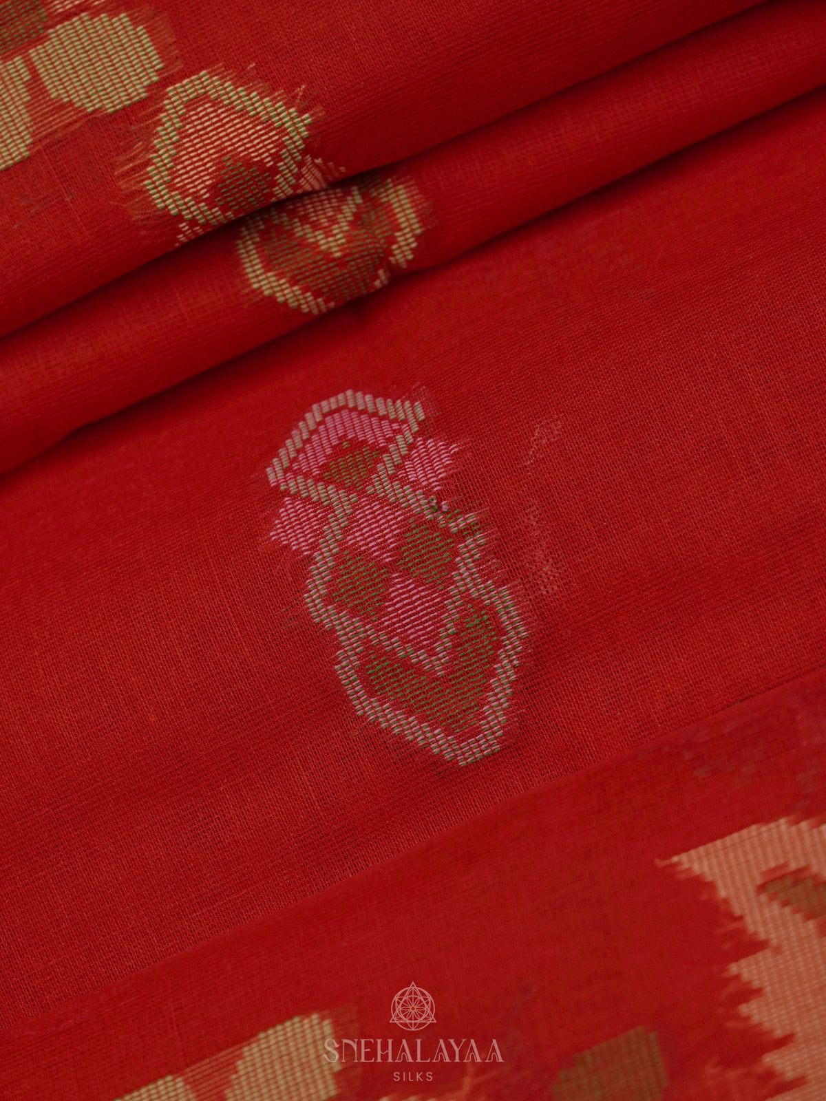 Red Bengal Cotton Saree