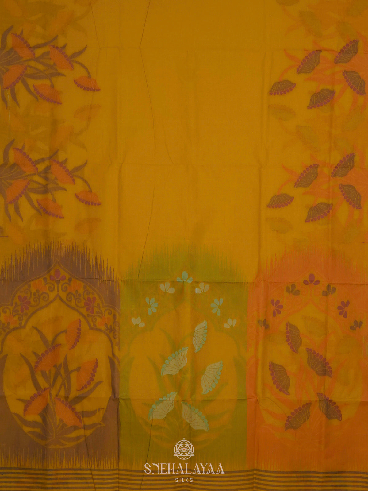 Yellow Bengal Cotton Saree