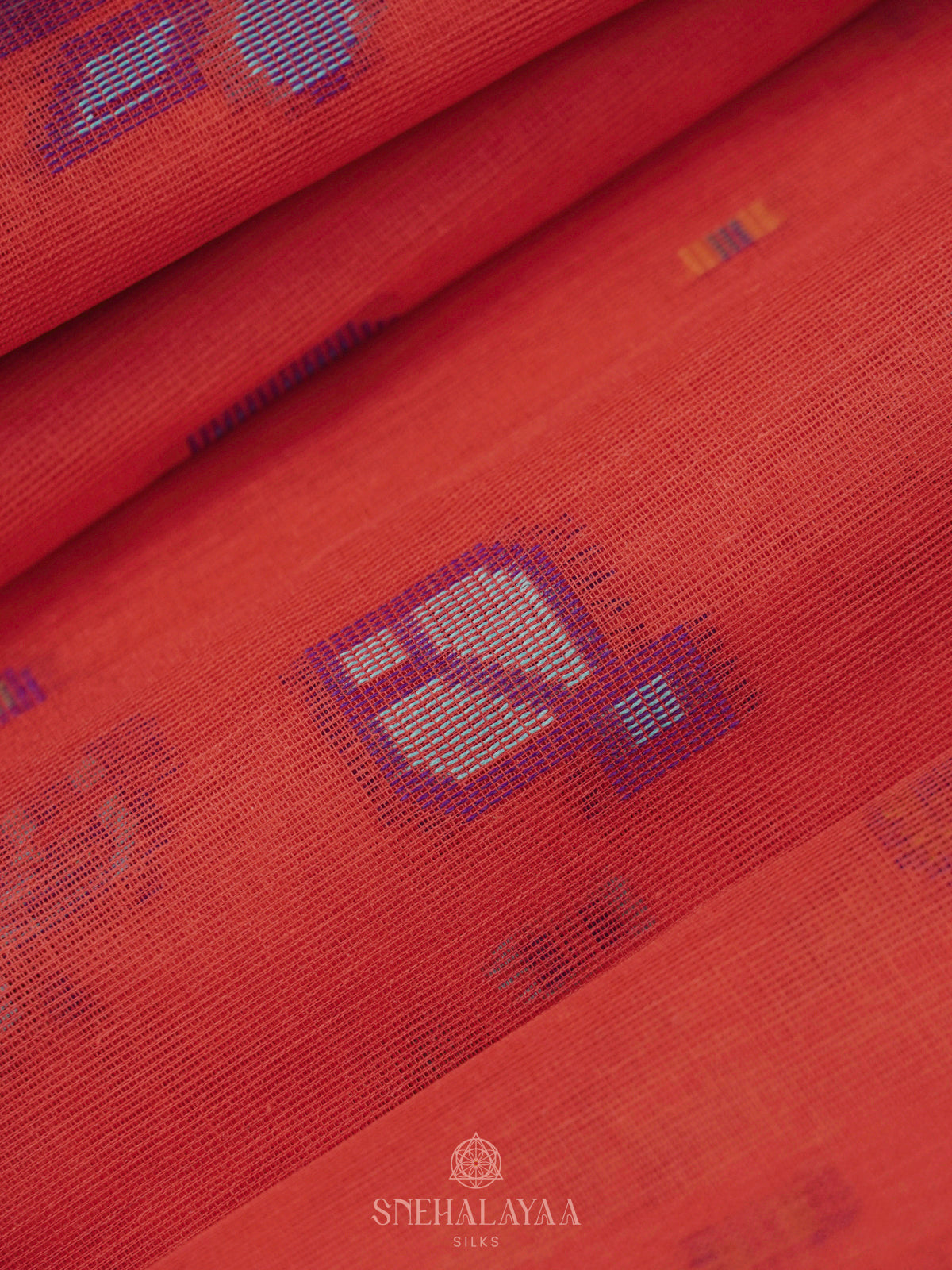 Ruby Red Bengal Cotton Saree