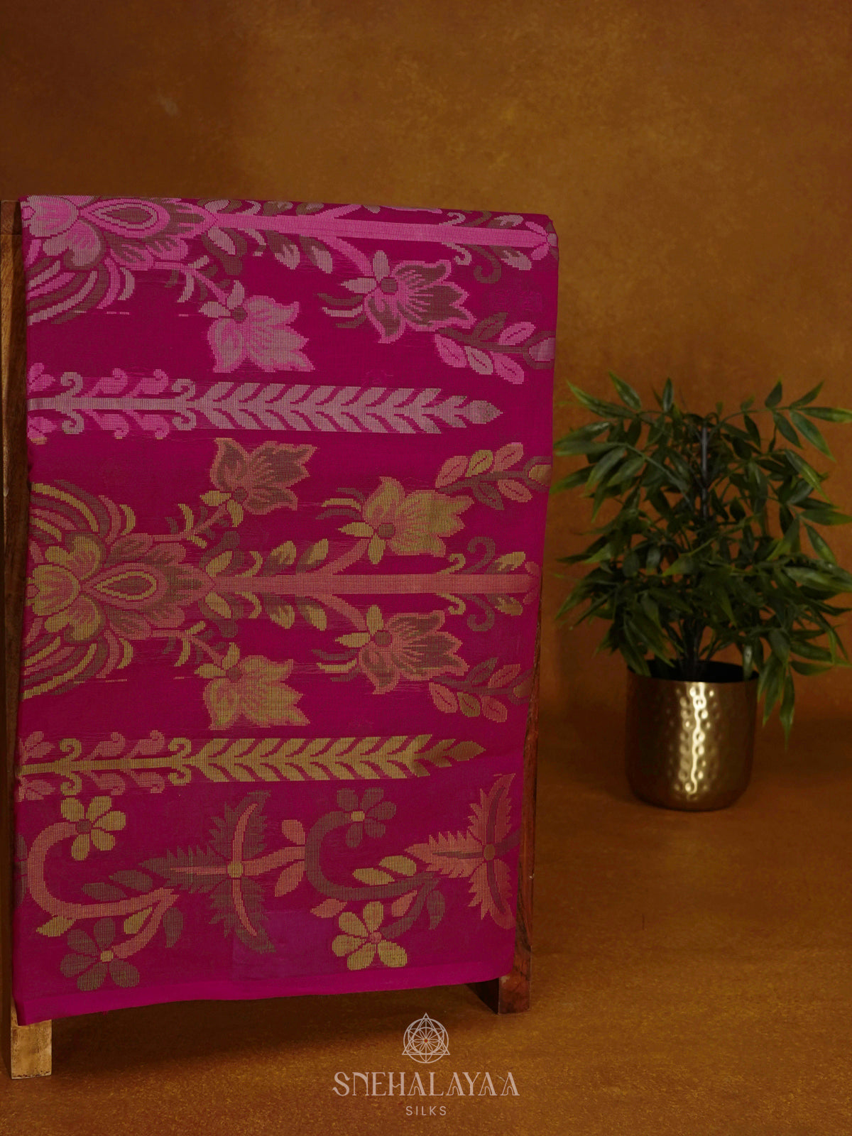 Magenta Pink Bengal Cotton Saree