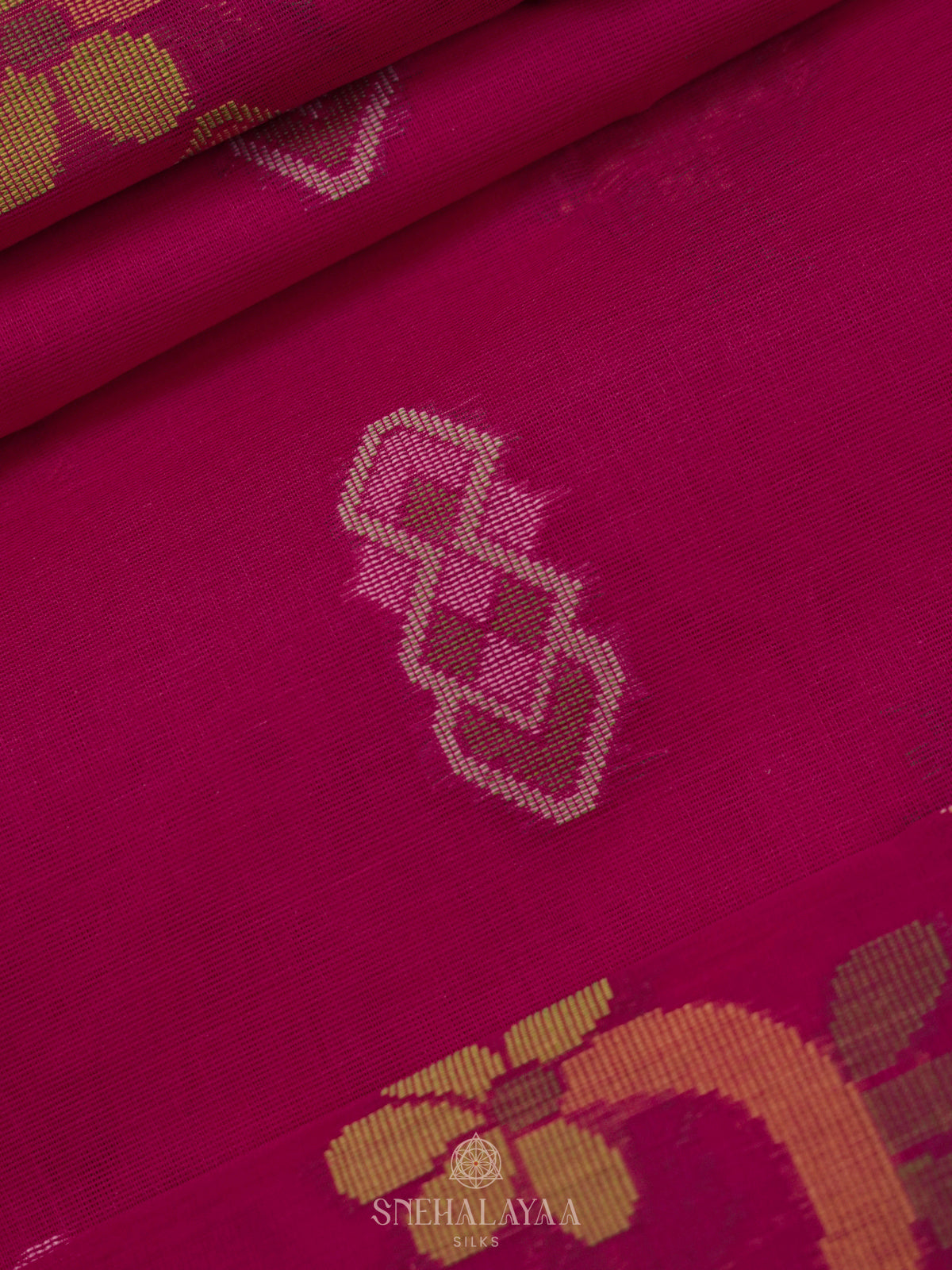 Magenta Pink Bengal Cotton Saree