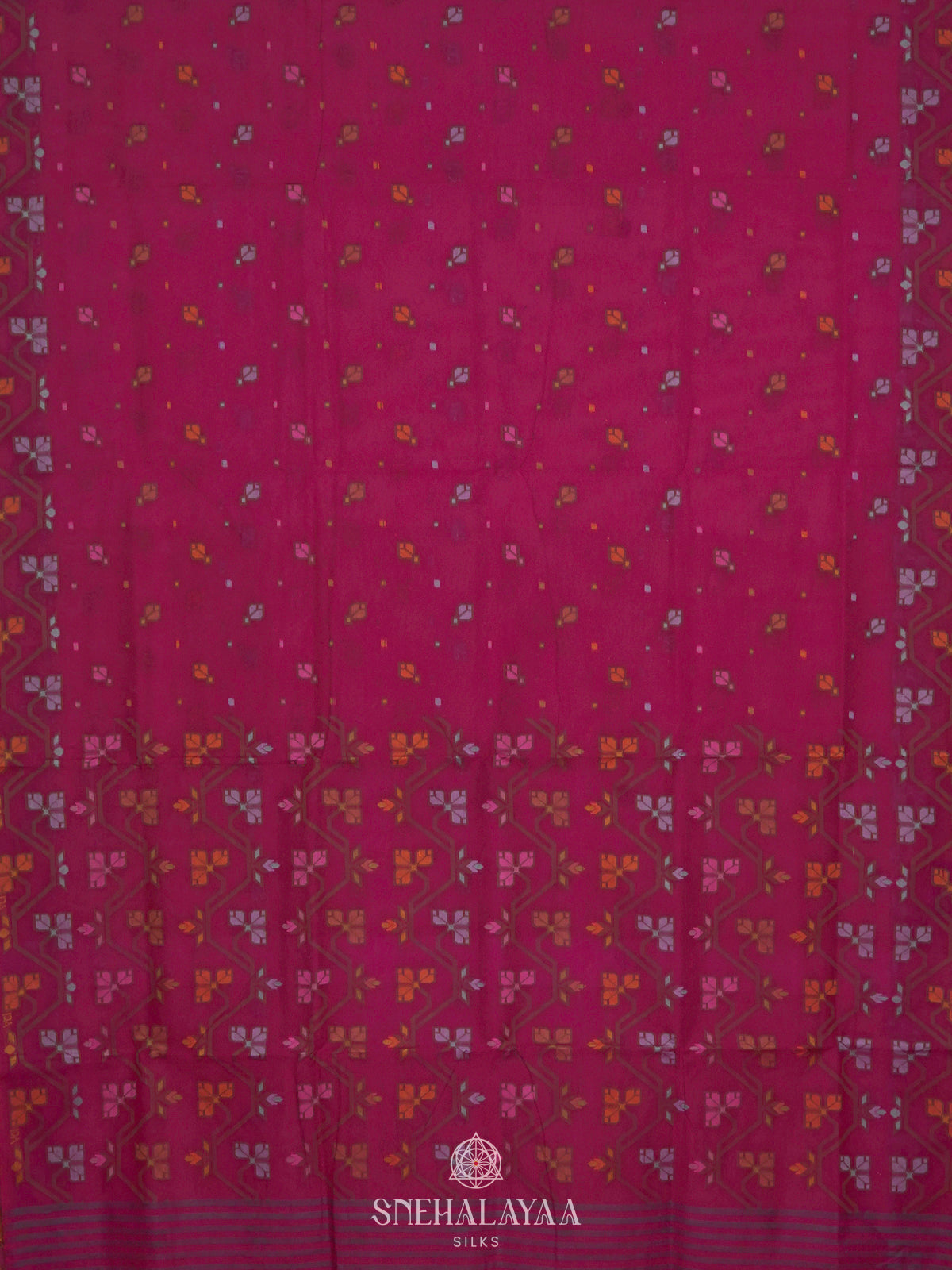 Magenta Pink Bengal Cotton Saree