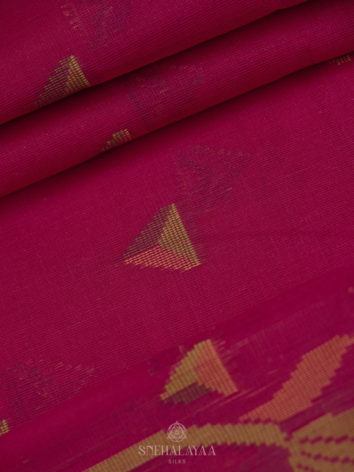 Magenta Pink Bengal Cotton Saree