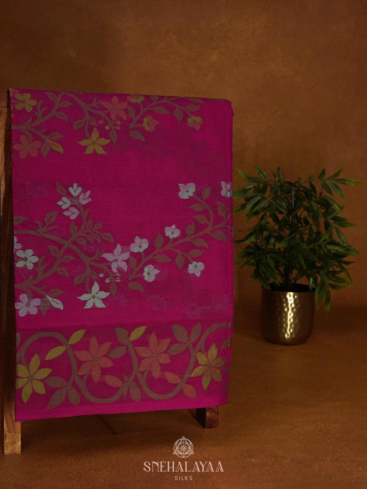 Magenta Pink Bengal Cotton Saree