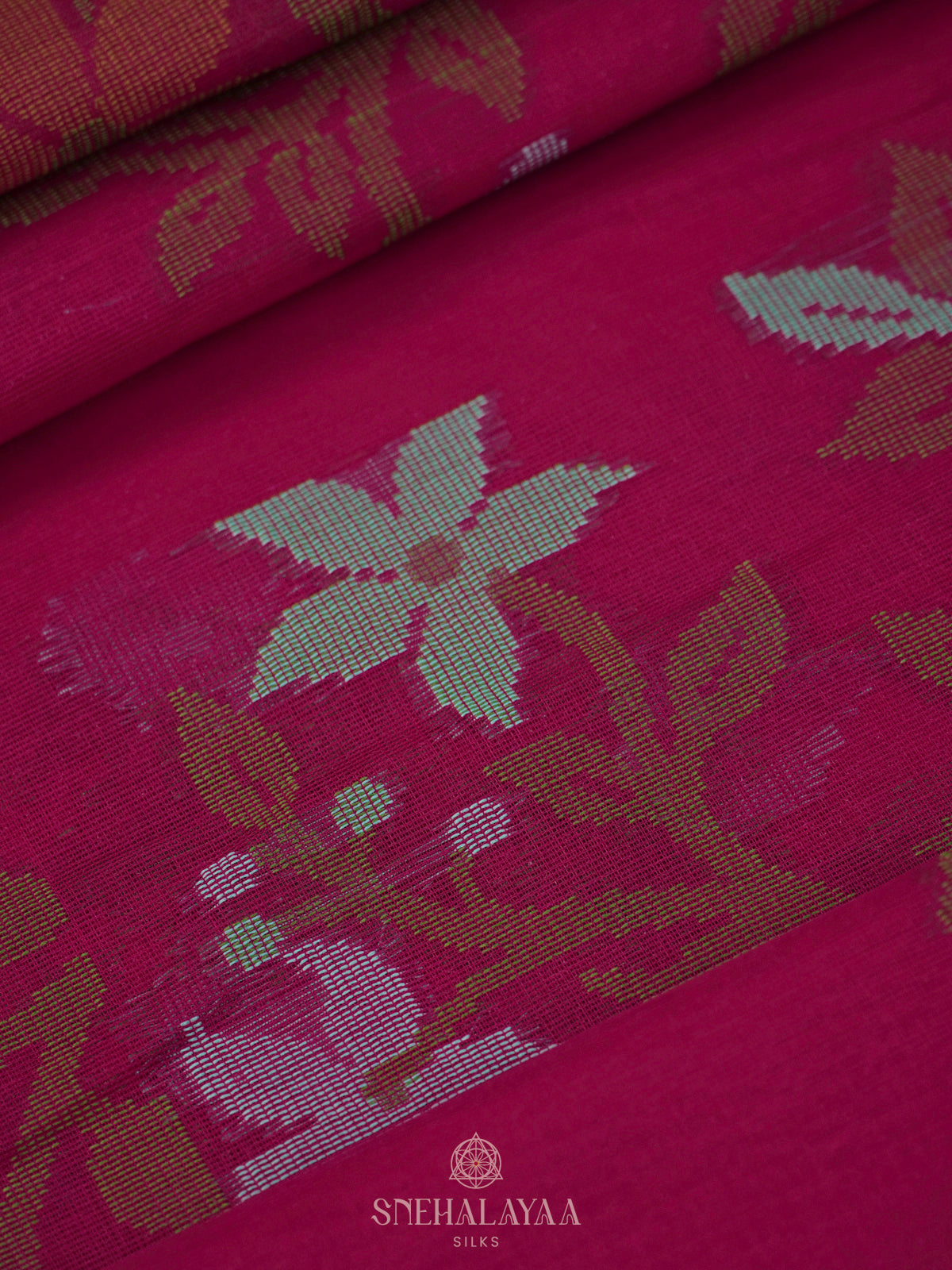 Magenta Pink Bengal Cotton Saree