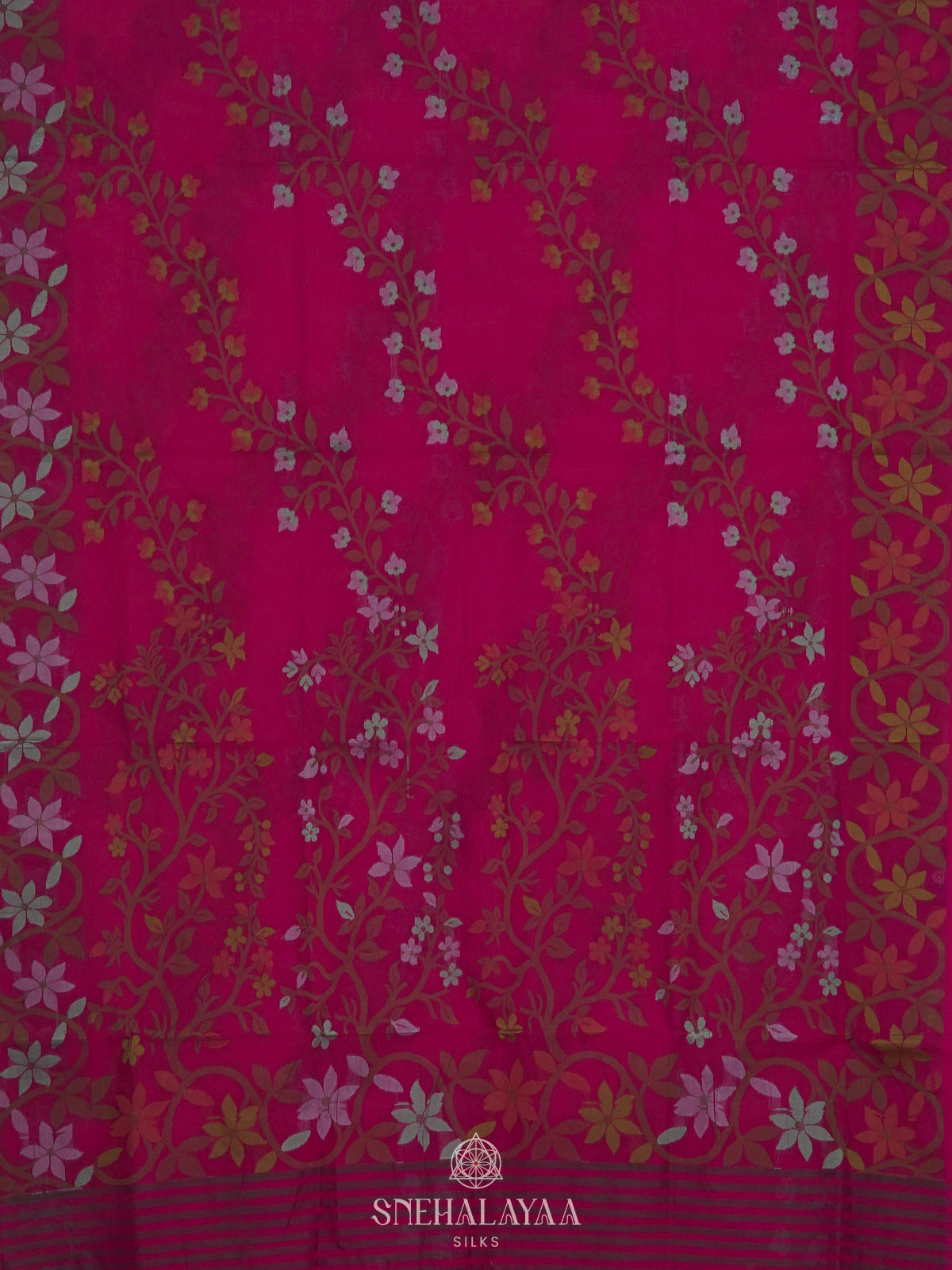 Magenta Pink Bengal Cotton Saree