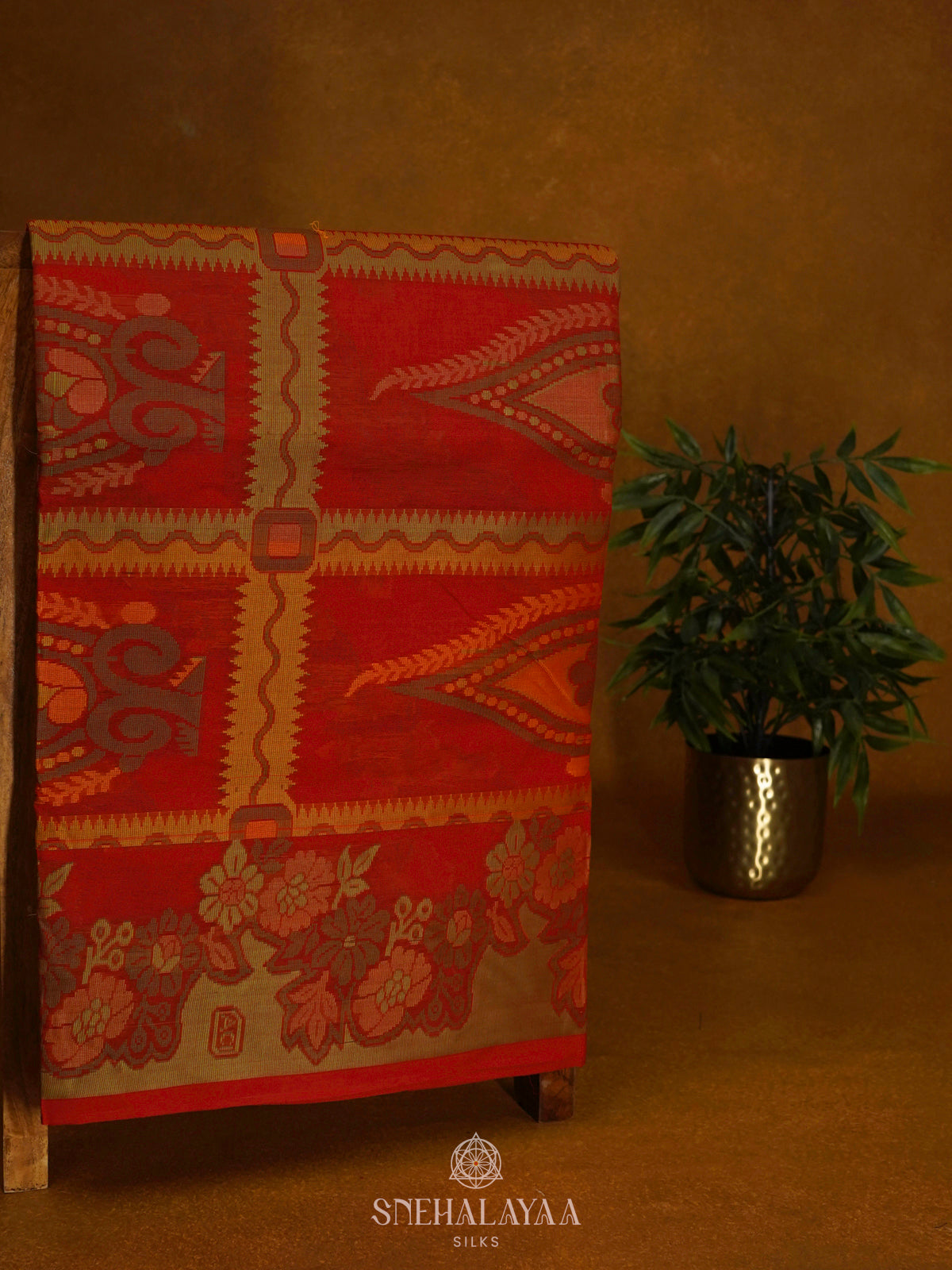 Red Bengal Cotton Saree