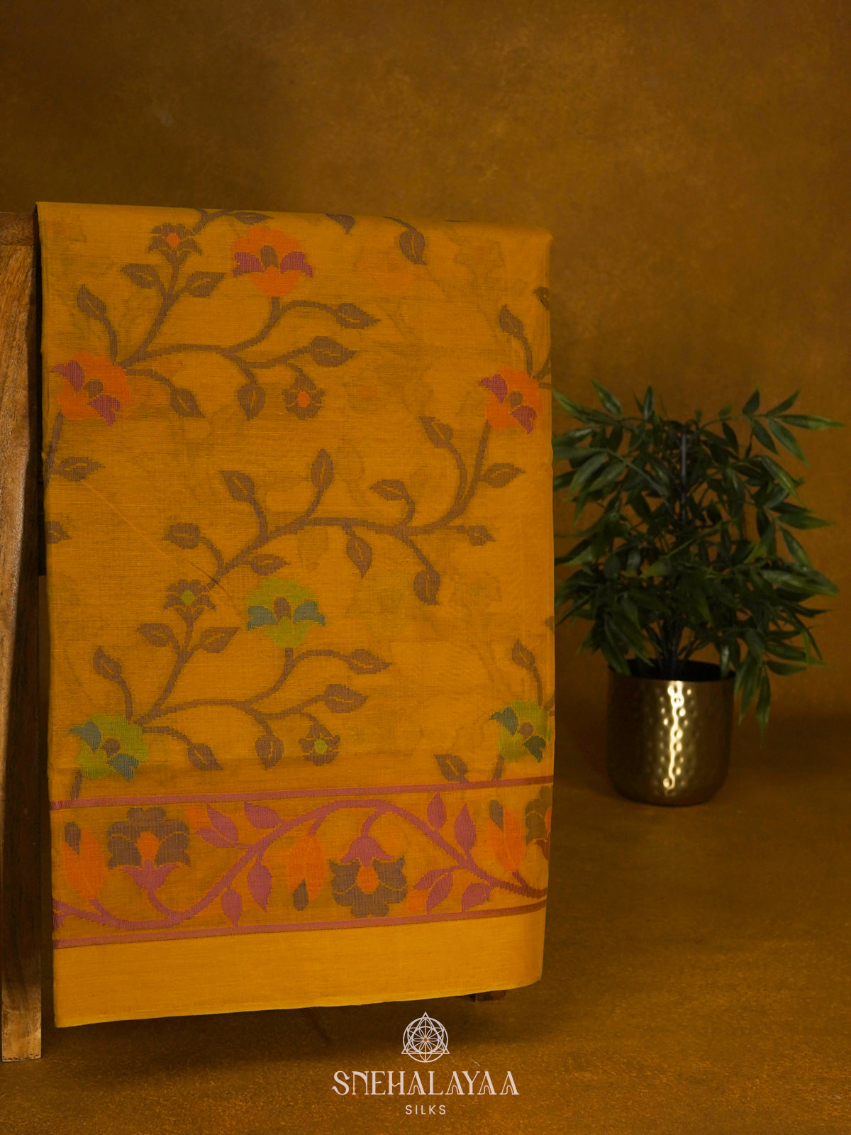 Yellow Bengal Cotton Saree
