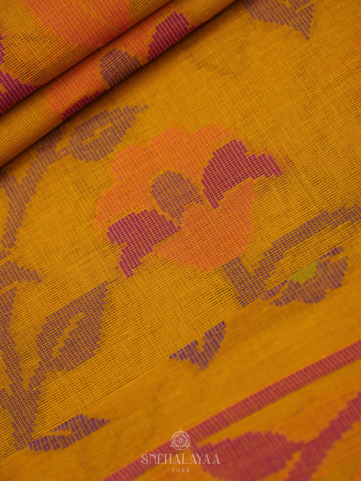 Yellow Bengal Cotton Saree
