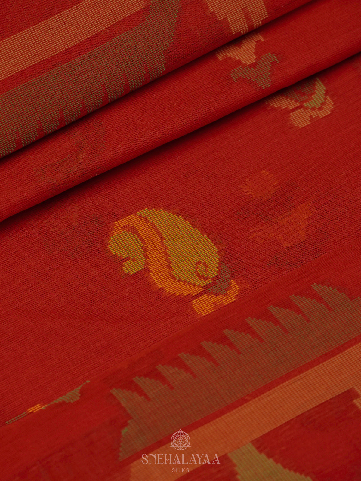 Red Bengal Cotton Saree