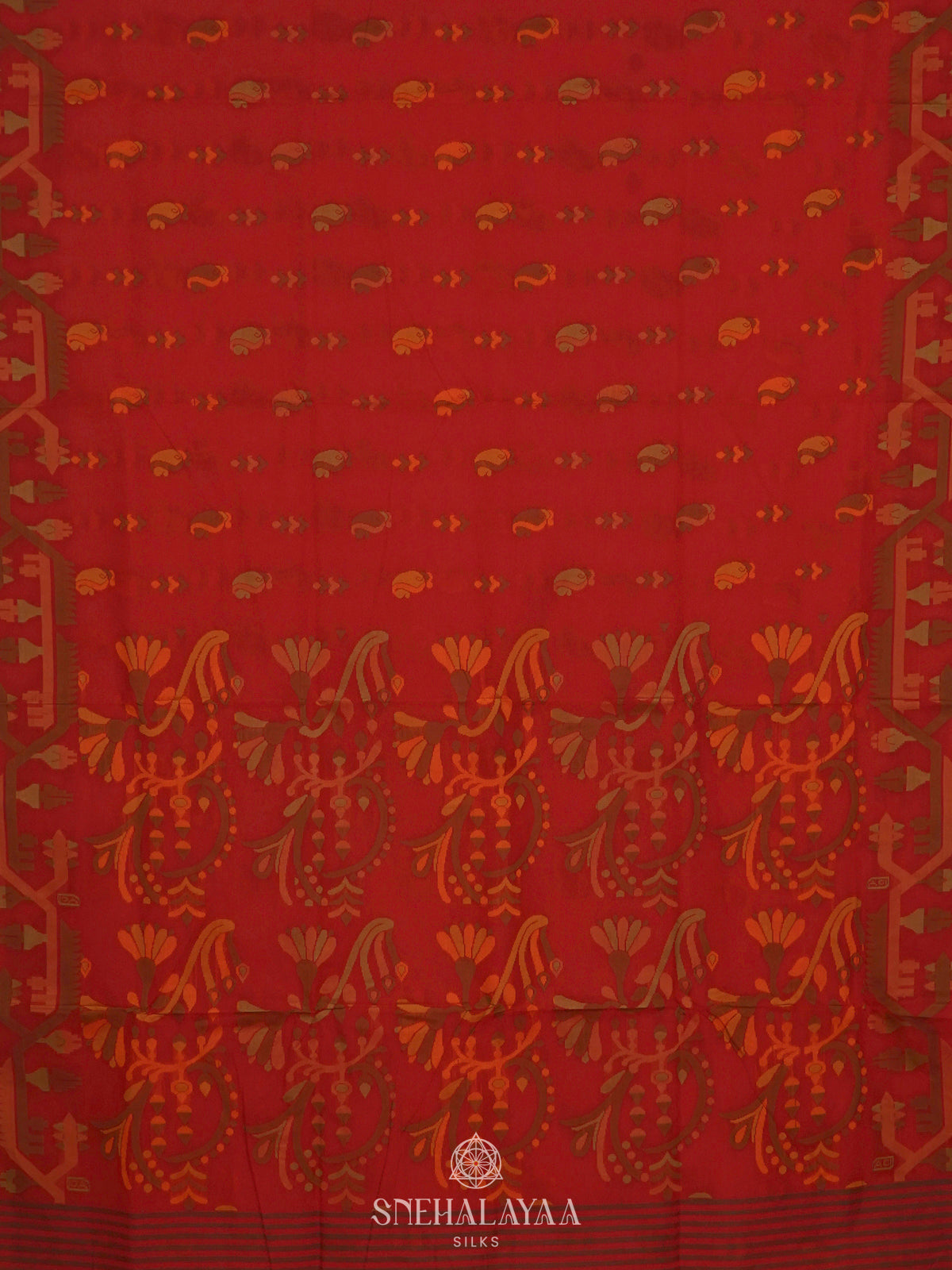 Red Bengal Cotton Saree