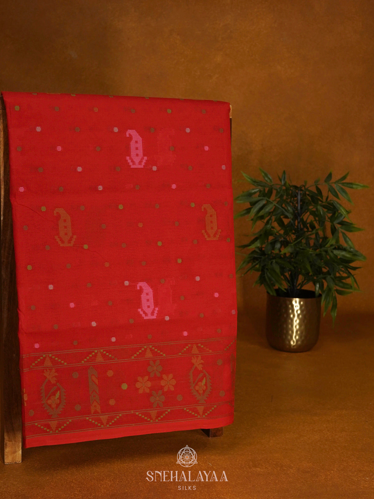 Red Bengal Cotton Saree