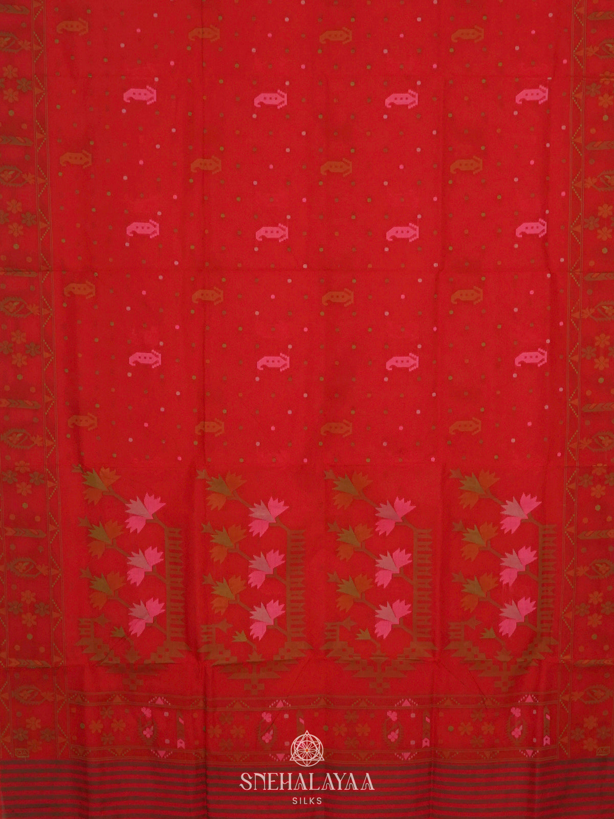 Red Bengal Cotton Saree