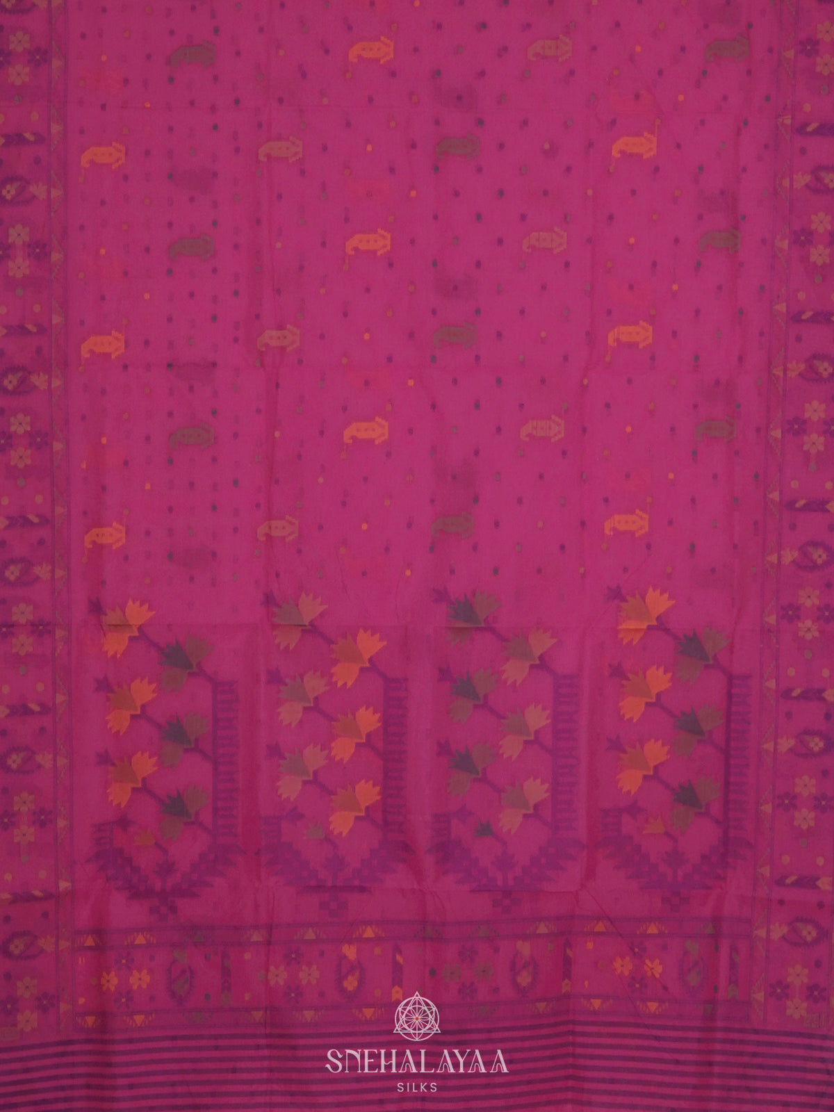 Pink Bengal Cotton Saree