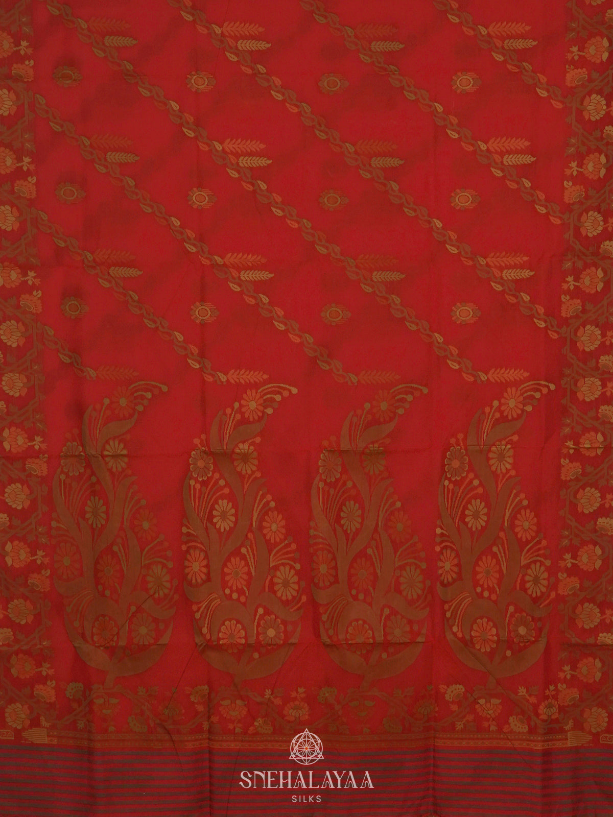 Red Bengal Cotton Saree