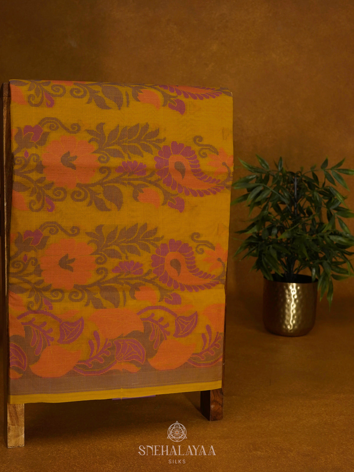 Yellow Bengal Cotton Saree