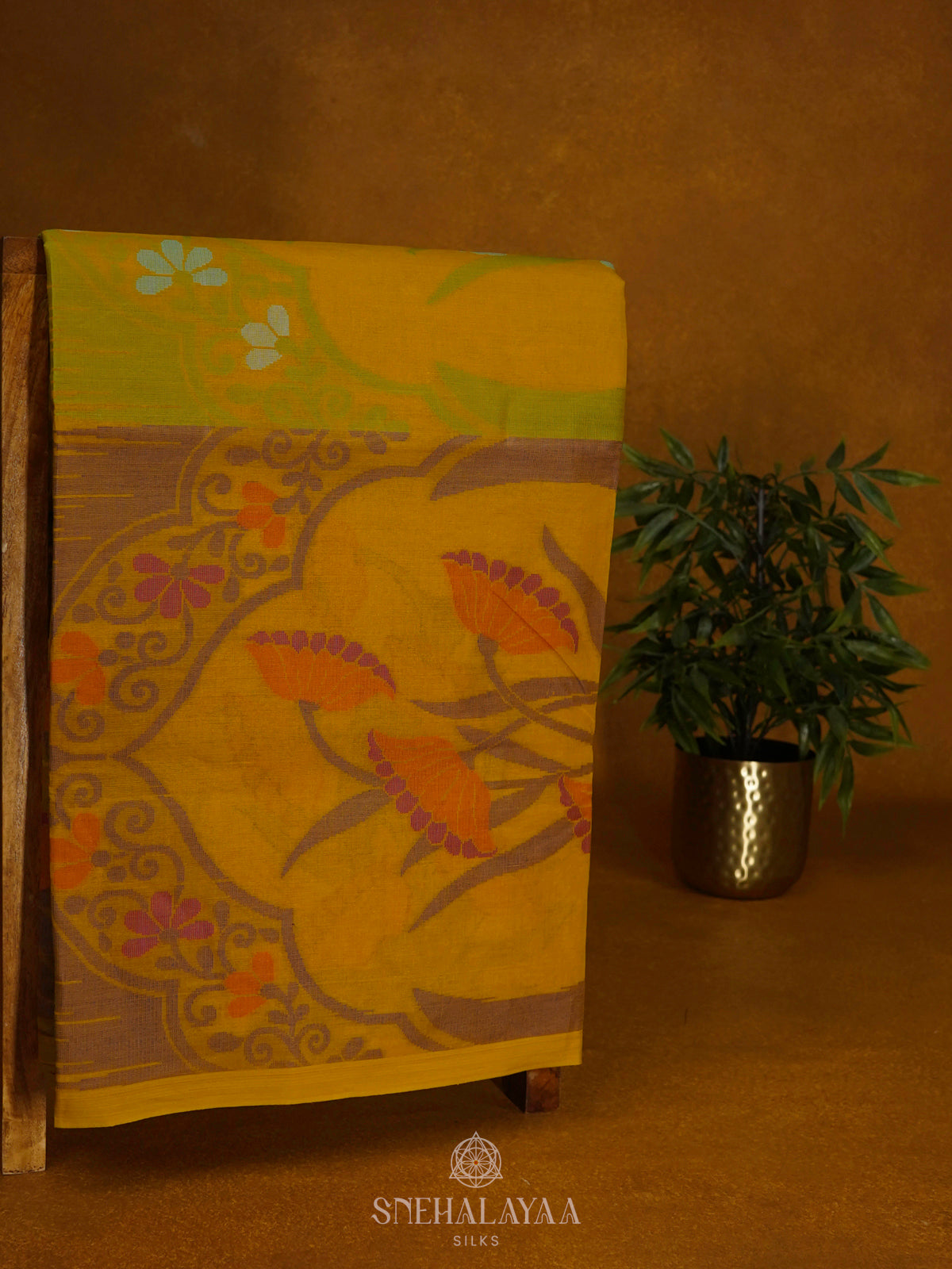 Yellow Bengal Cotton Saree
