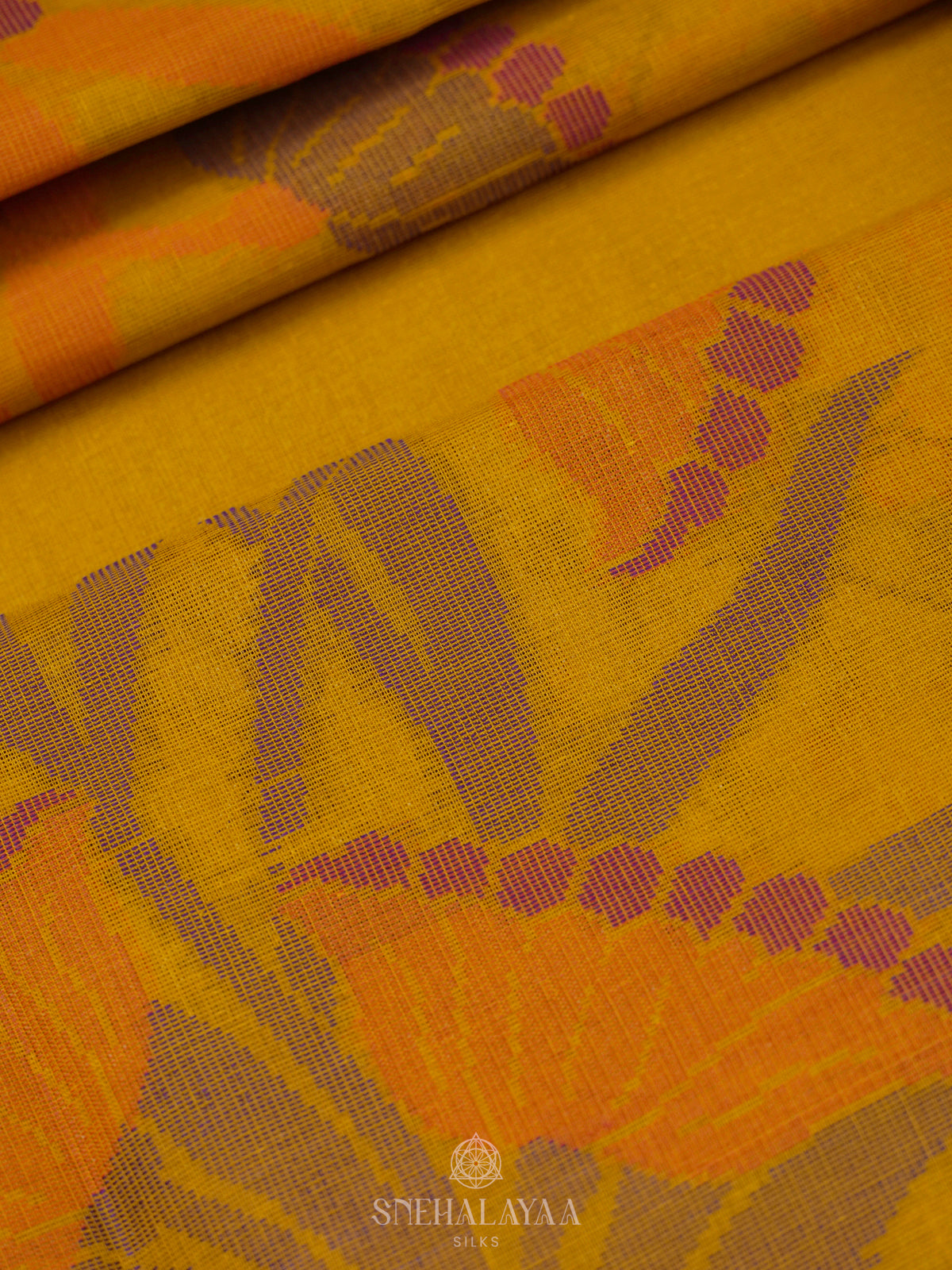 Yellow Bengal Cotton Saree