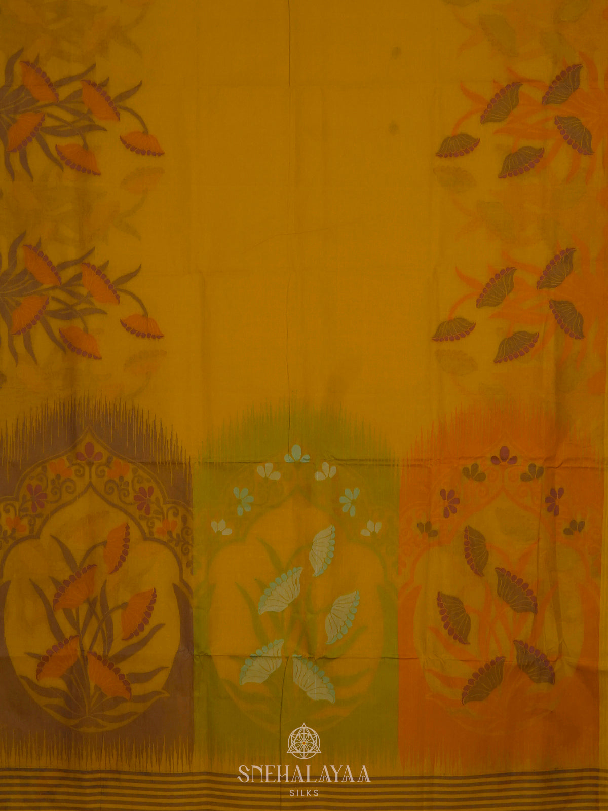 Yellow Bengal Cotton Saree