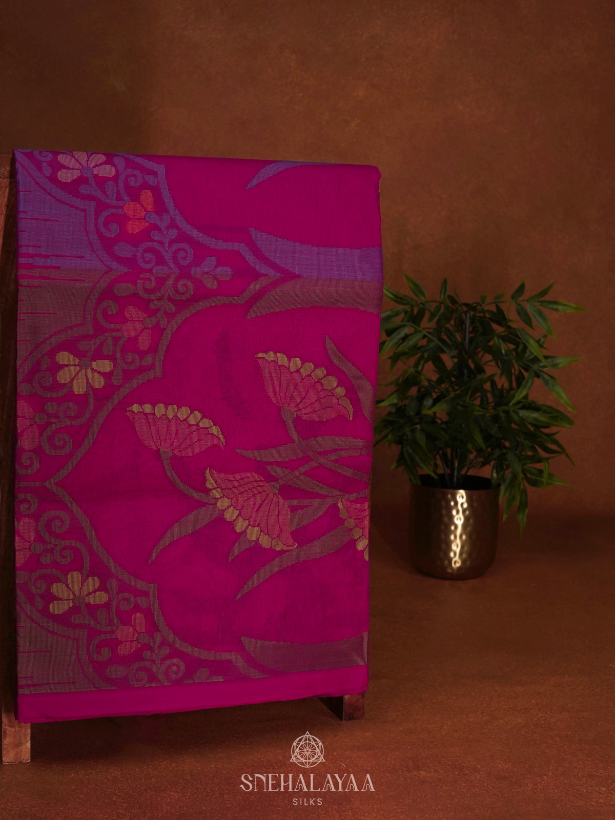 Magenta Pink Bengal Cotton Saree
