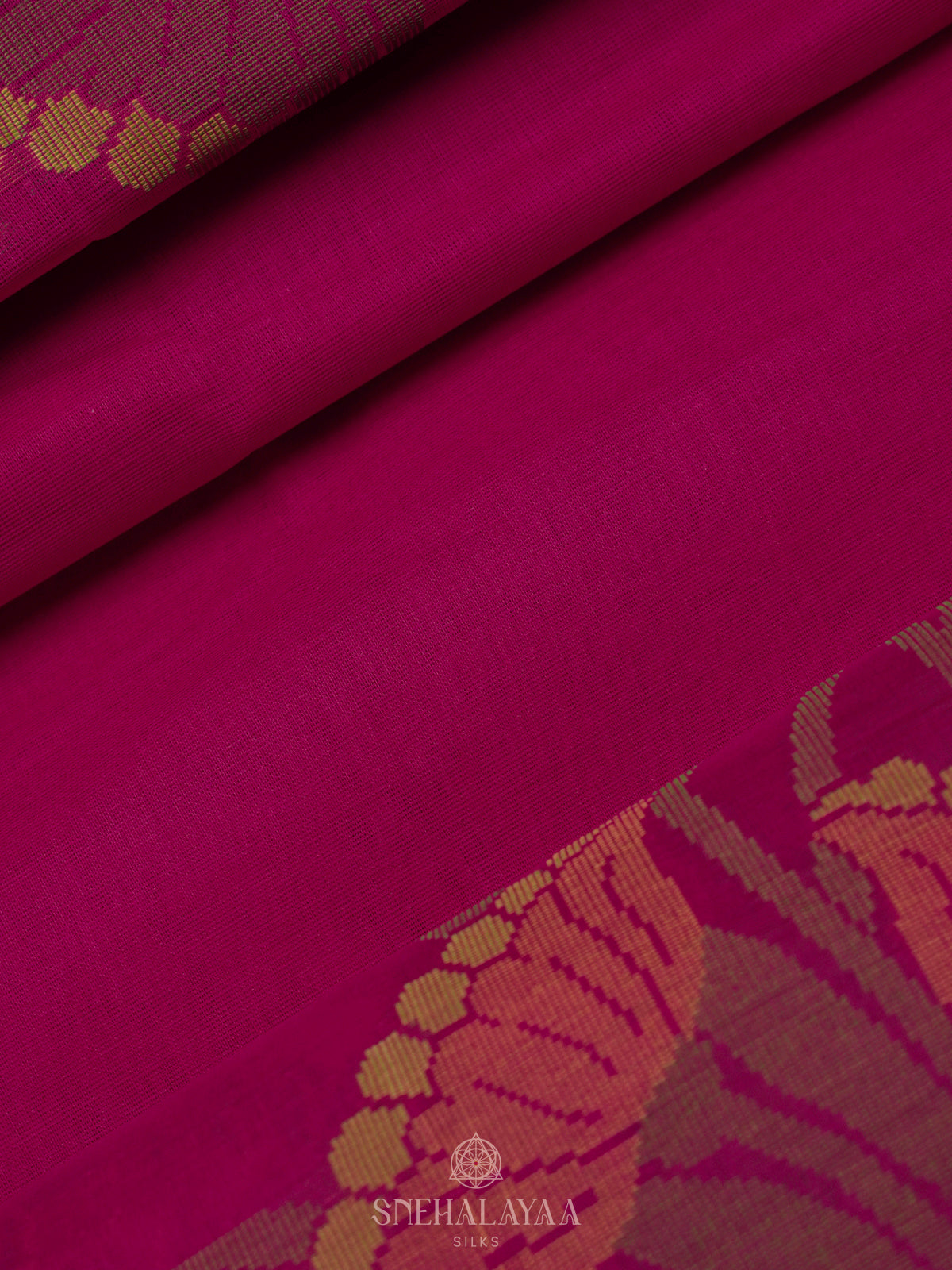 Magenta Pink Bengal Cotton Saree
