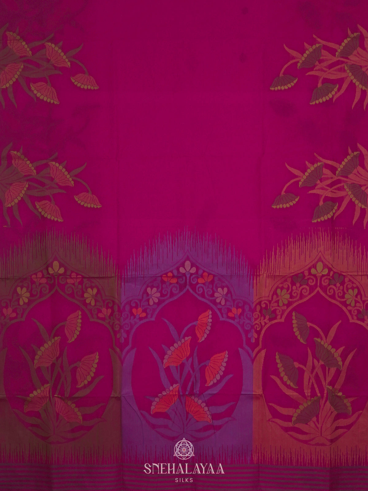 Magenta Pink Bengal Cotton Saree