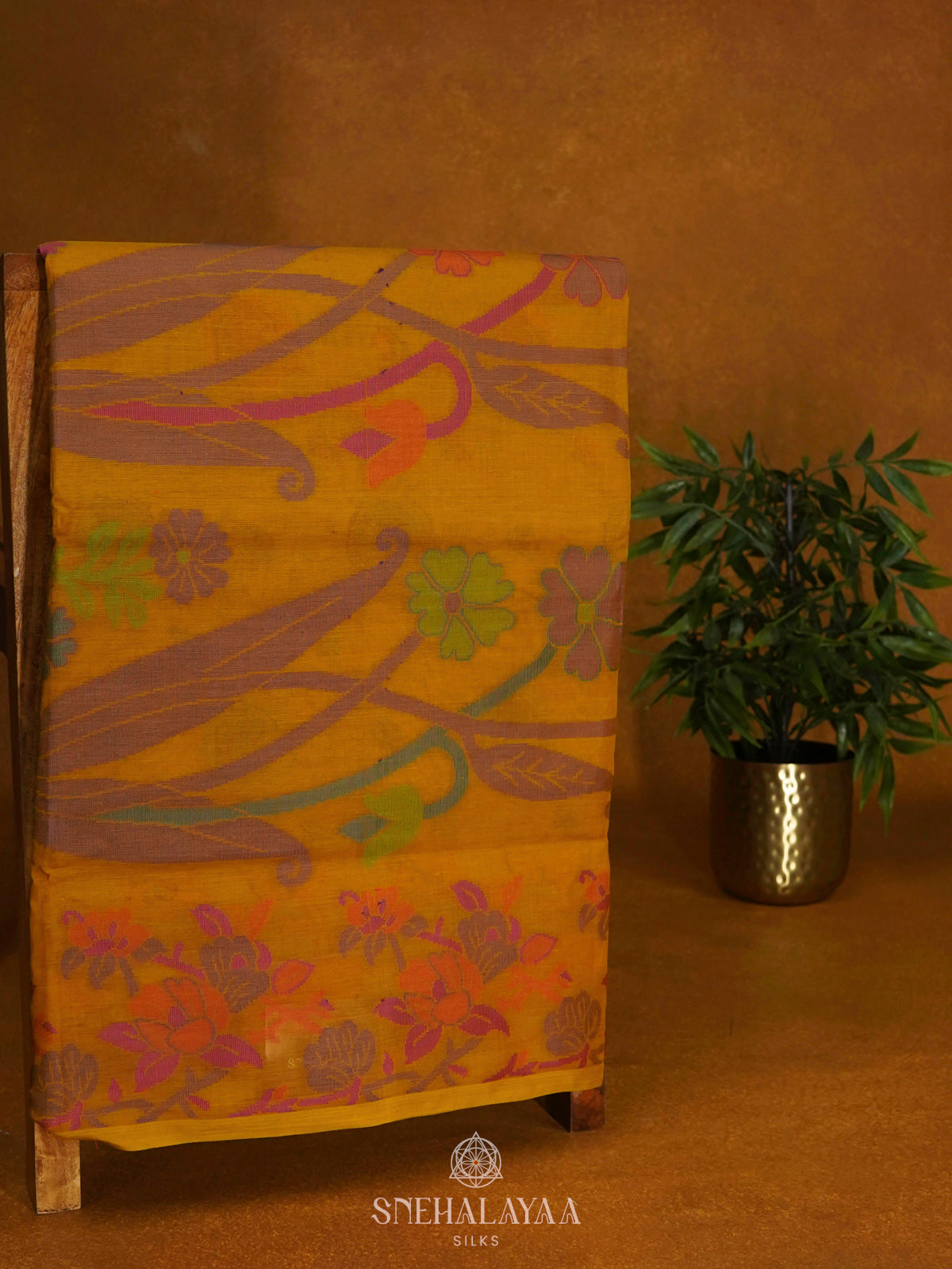 Yellow Bengal Cotton Saree