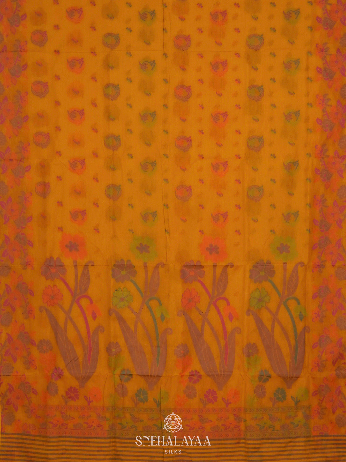 Yellow Bengal Cotton Saree