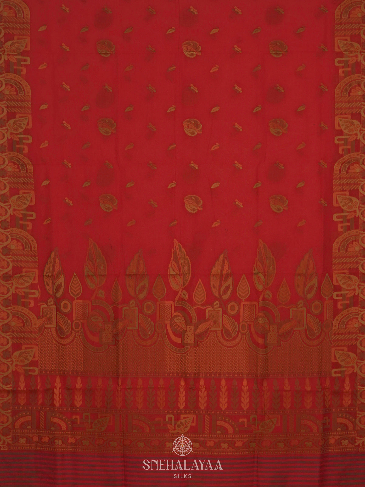 Orange Bengal Cotton Saree