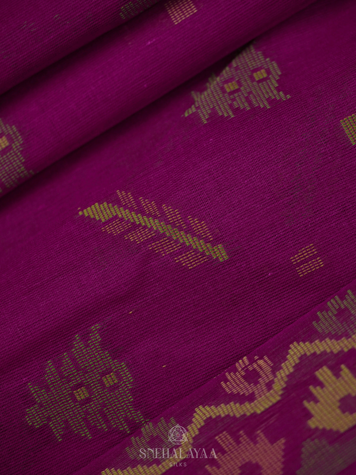 Magenta Bengal Cotton Saree