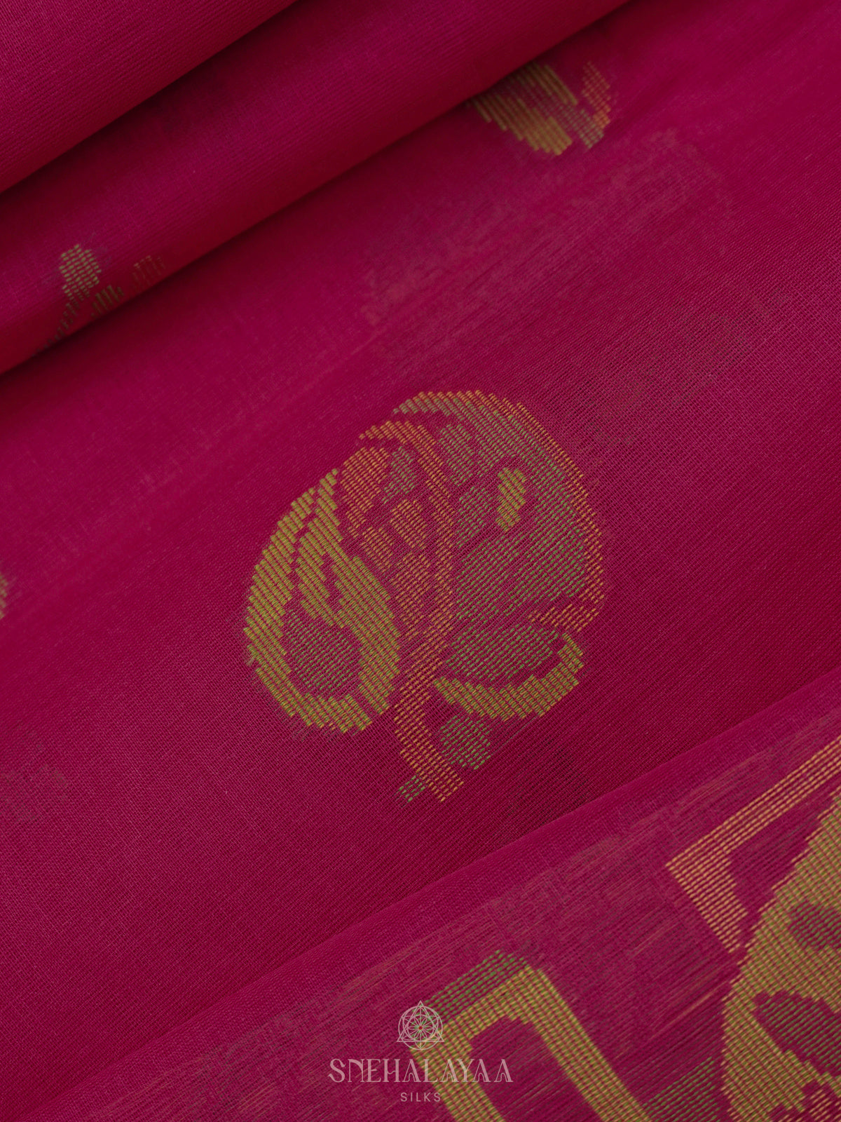 Magenta Pink Bengal Cotton Saree