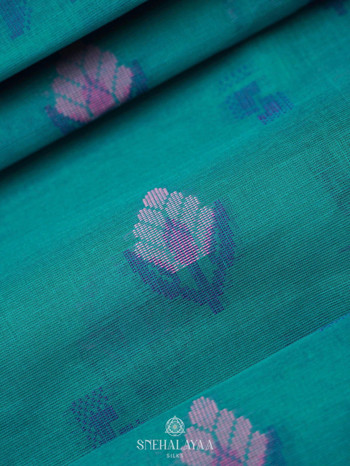 Peacock Blue Bengal Cotton Saree