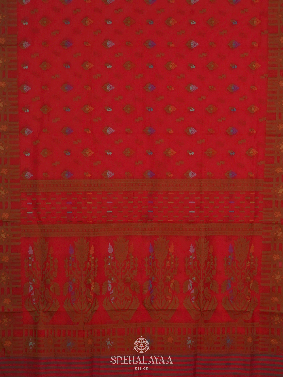 Red Bengal Cotton Saree