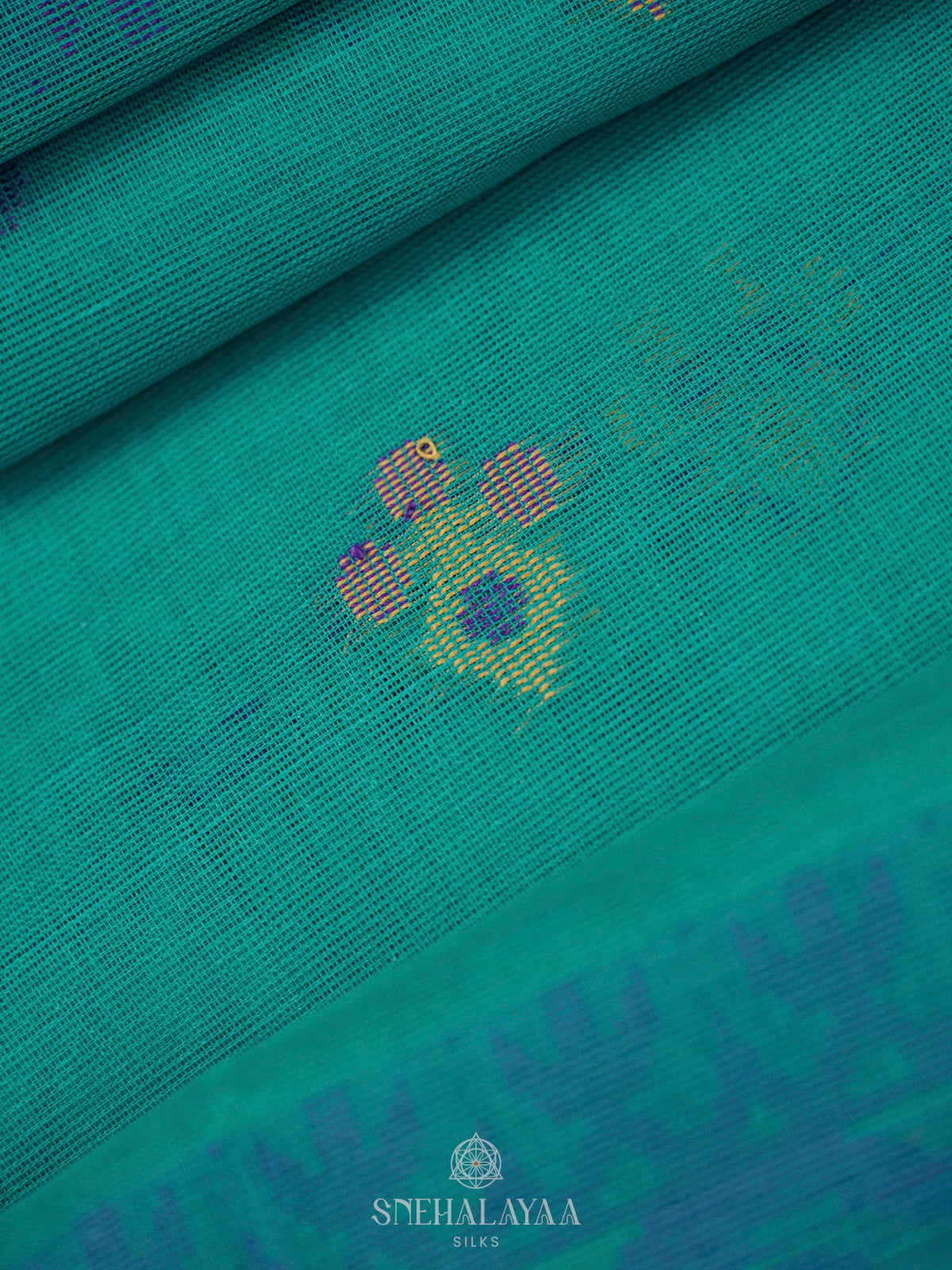 Teal Green Bengal Cotton Saree