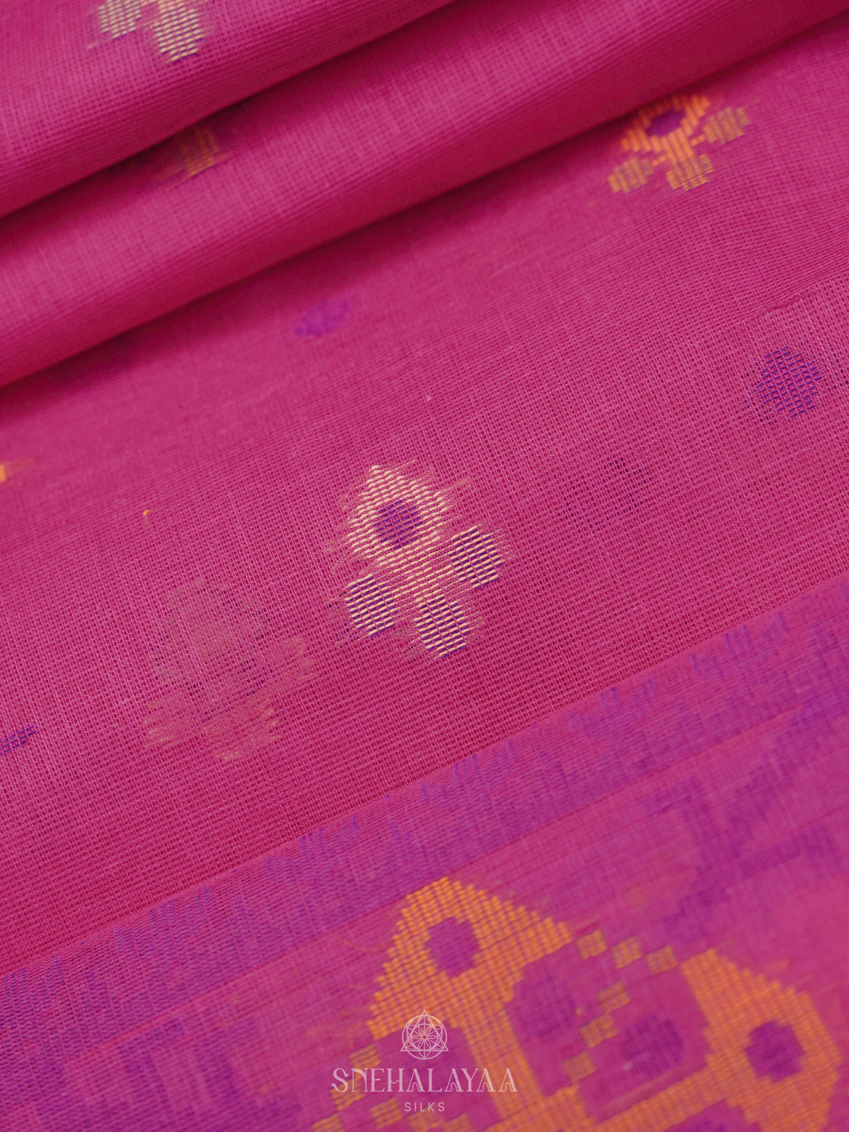 Pink Bengal Cotton Saree