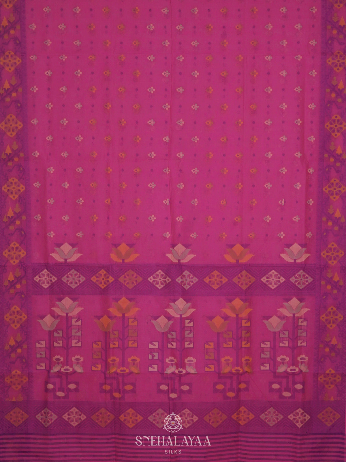 Pink Bengal Cotton Saree