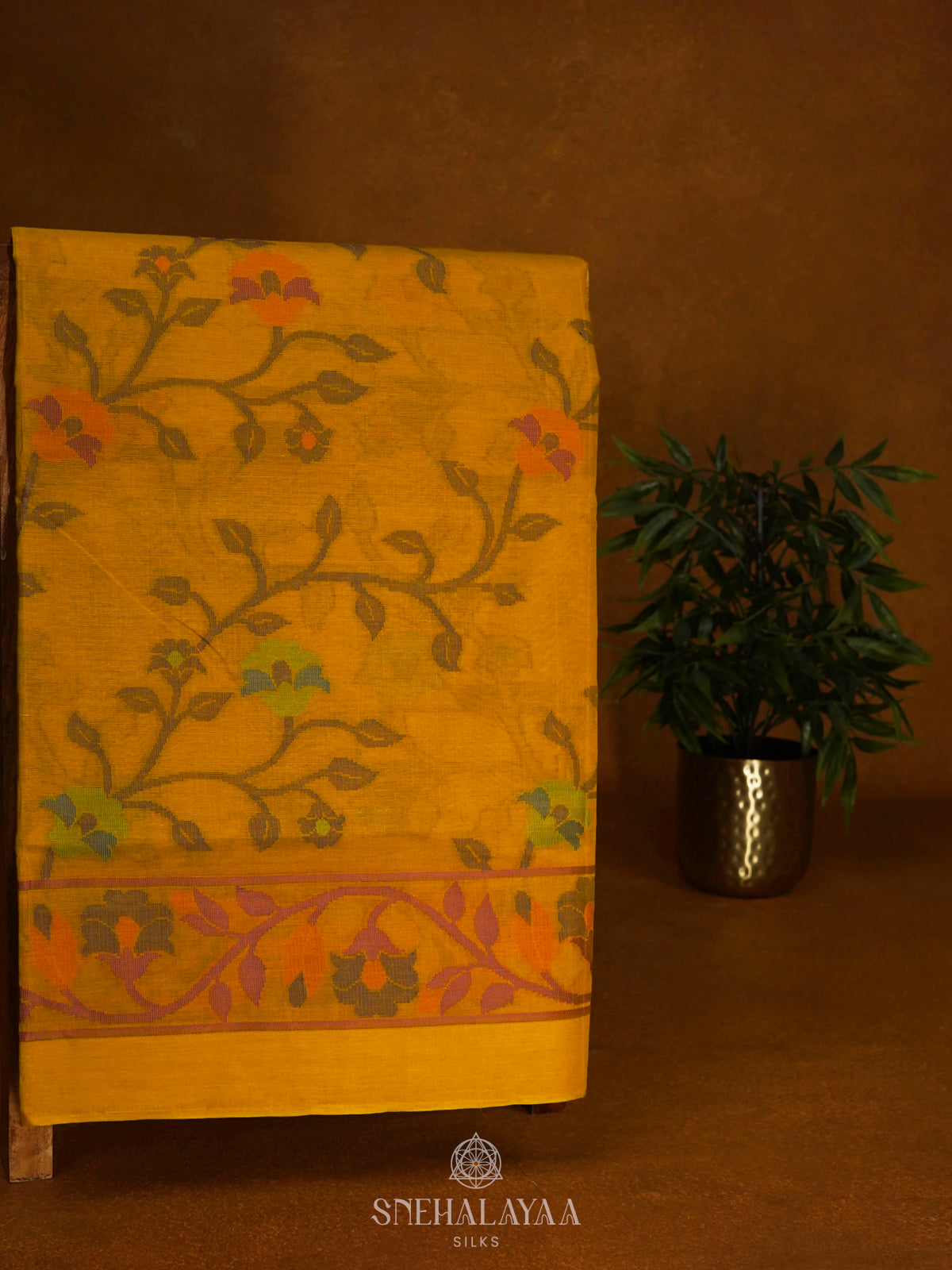 Yellow Bengal Cotton Saree