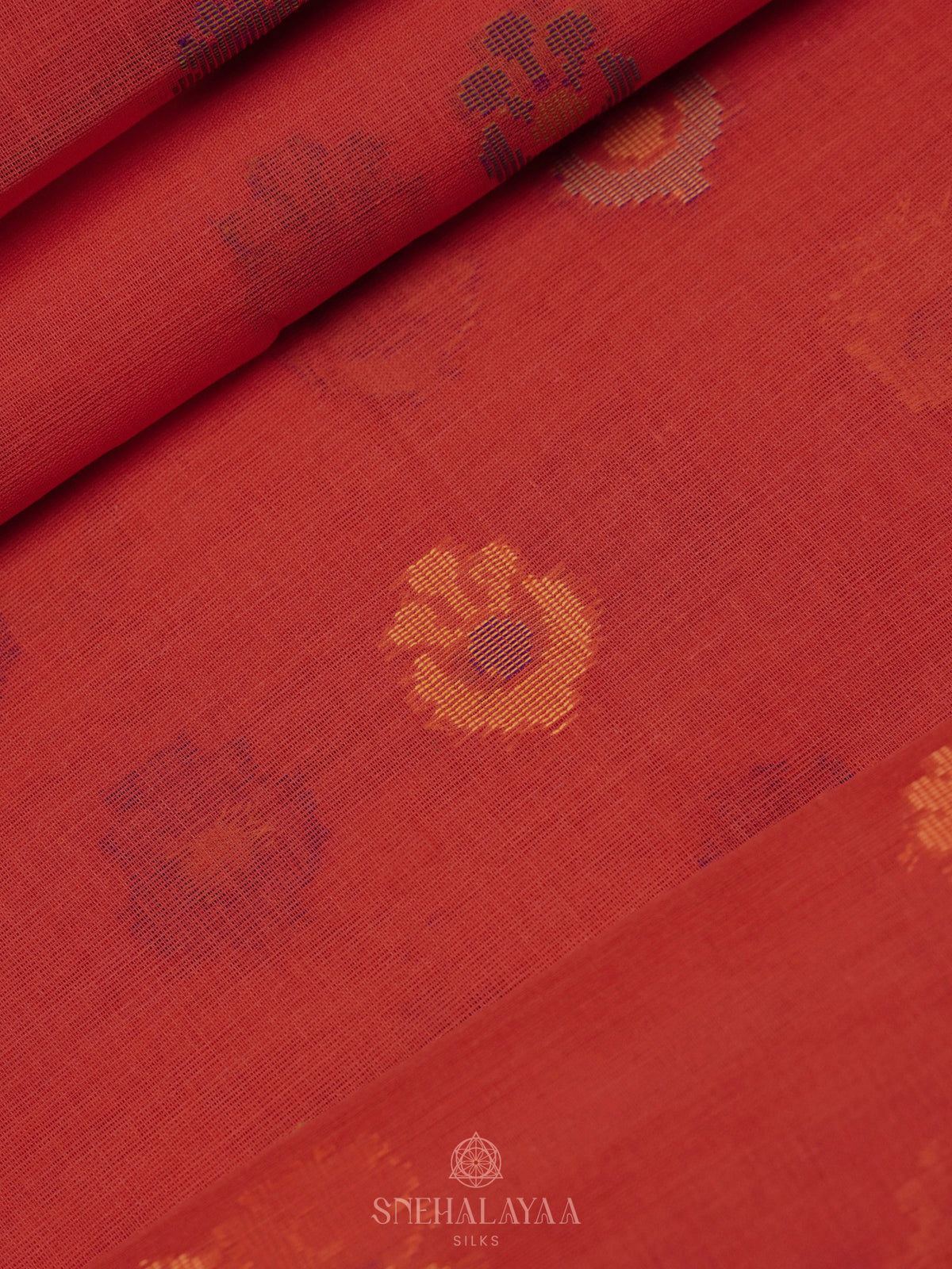 Peach Bengal Cotton Saree