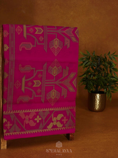Pink Bengal Cotton Saree
