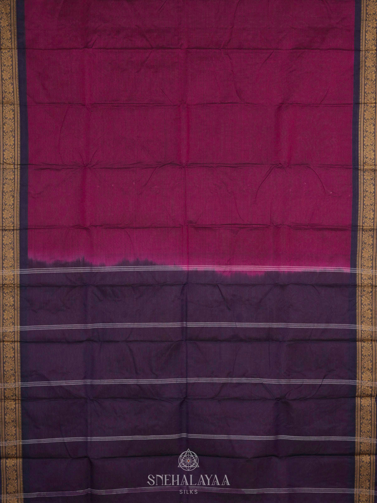 Magenta Bengal Cotton Saree