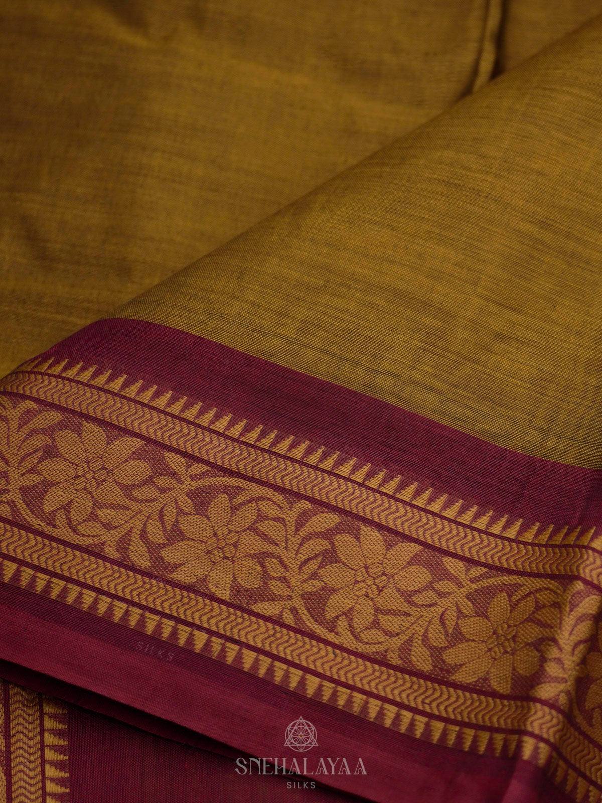 Mustard Bengal Cotton Saree