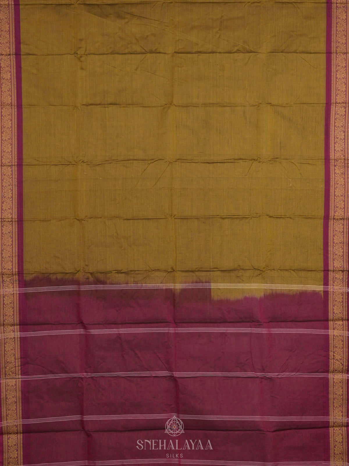 Mustard Bengal Cotton Saree