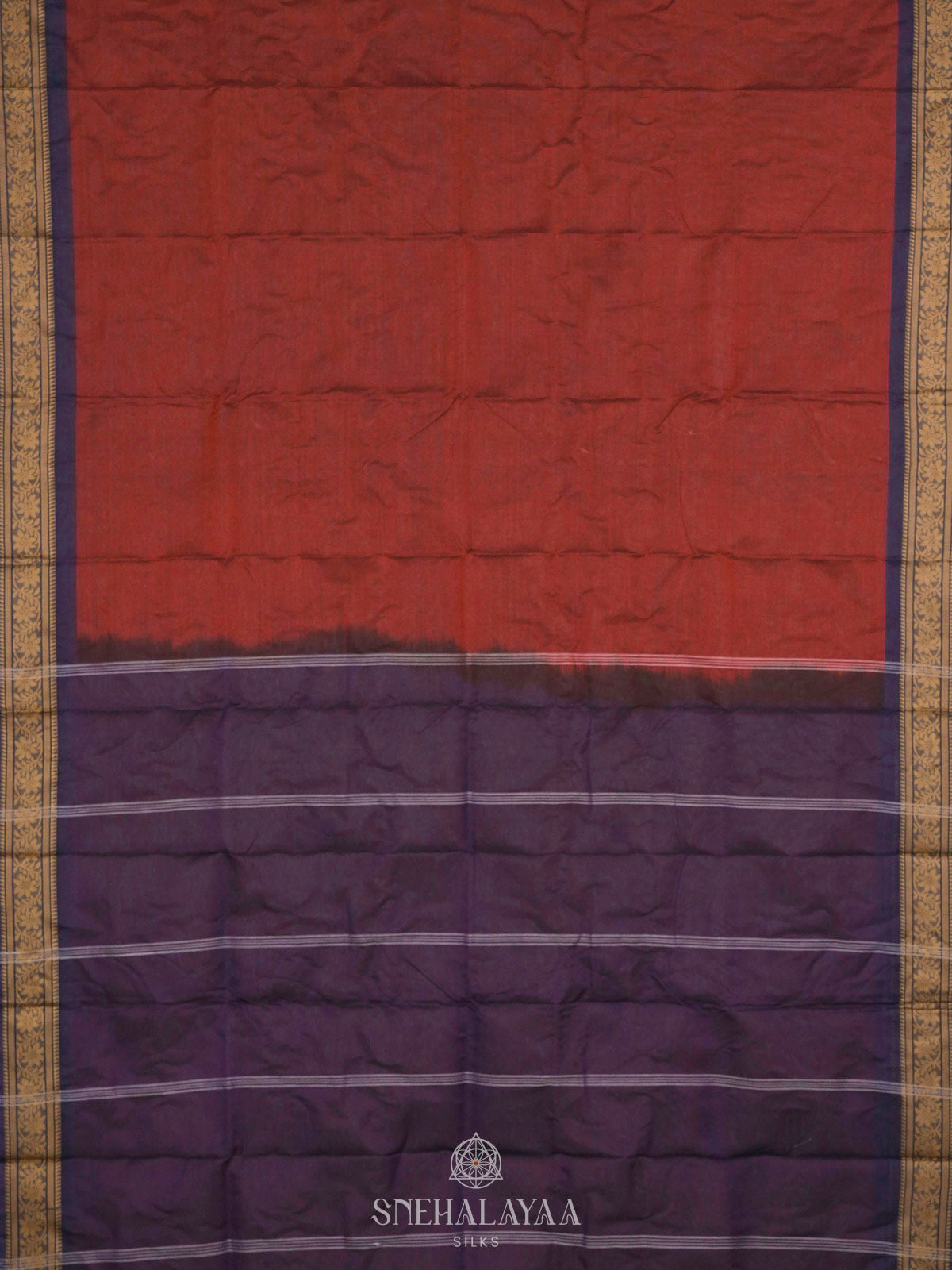Maroon Bengal Cotton Saree